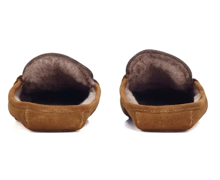 Chamois Suede Wool Lining Mules slippers