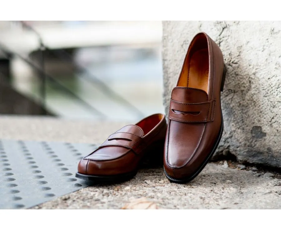 Chestnut Men's penny loafers - WEMBLEY CLASSIC