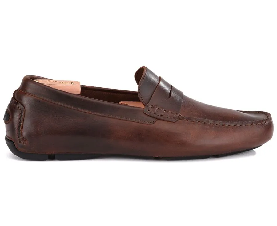 Chocolate Men's Driving Moccasins - SEACREST II