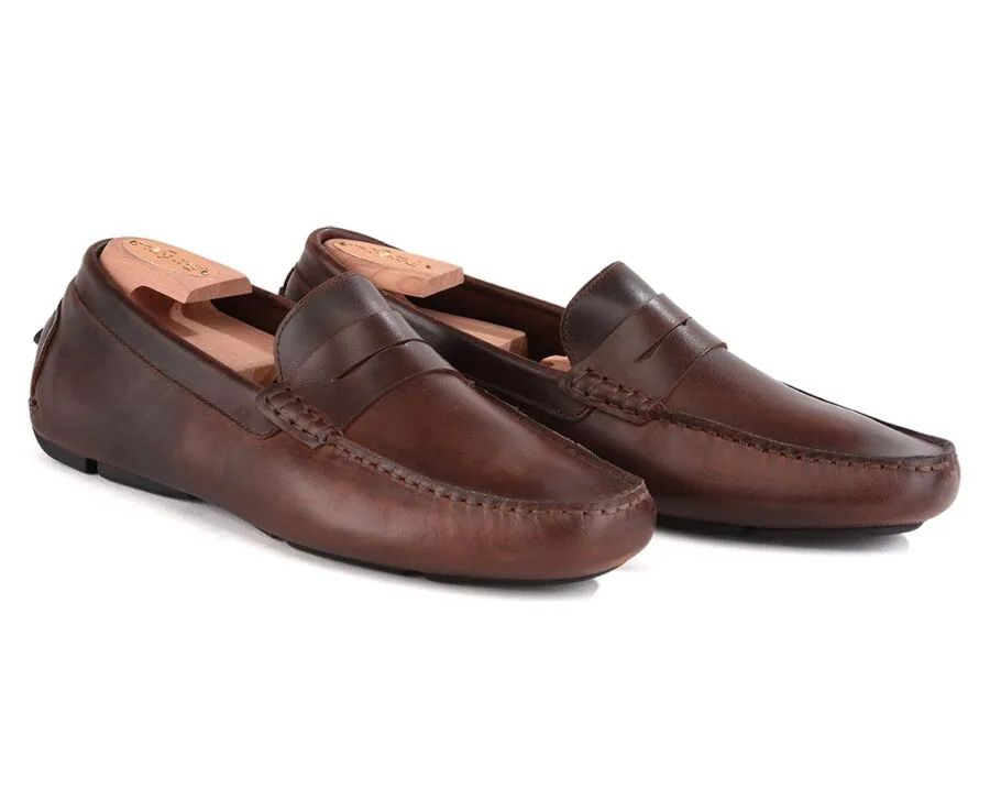 Chocolate Men's Driving Moccasins - SEACREST II