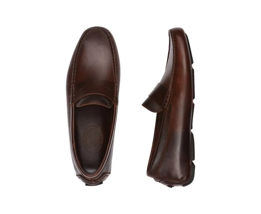 Chocolate Men's Driving Moccasins - SEACREST II