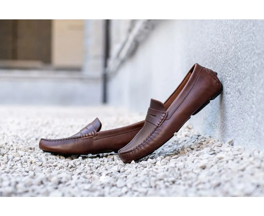 Chocolate Men's Driving Moccasins - SEACREST II