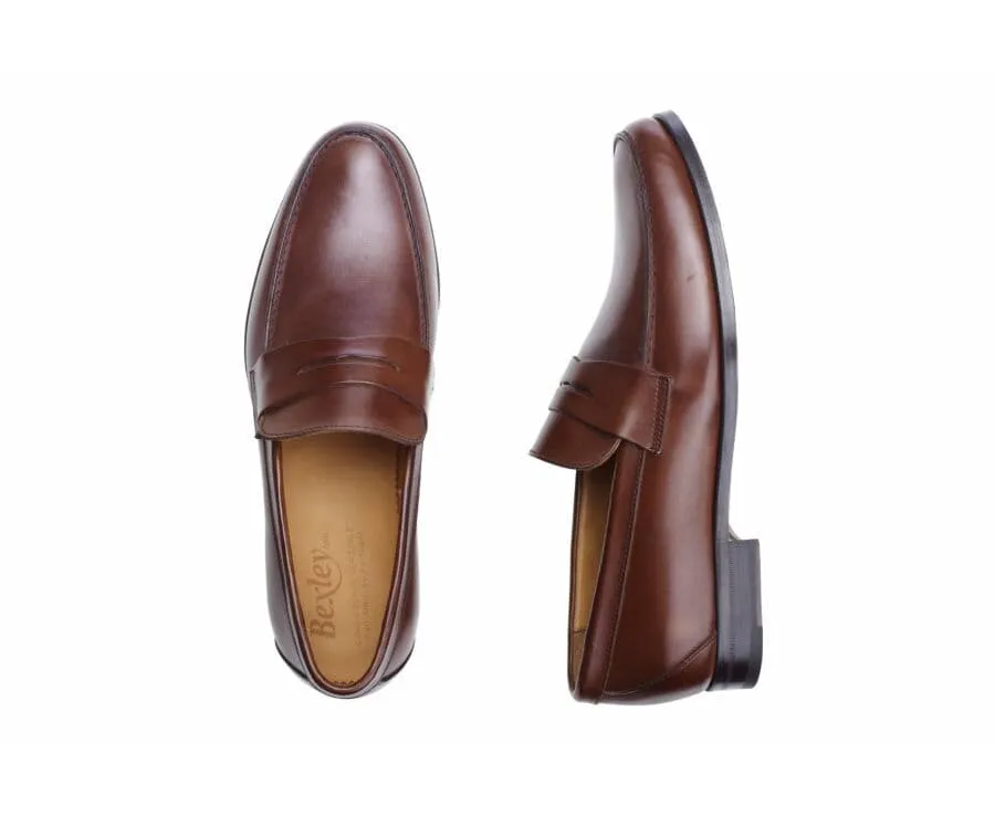 Chocolate Men's penny loafers - DAVIES