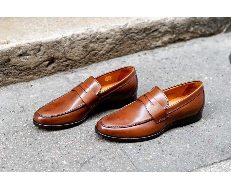 Chocolate Men's penny loafers - DAVIES