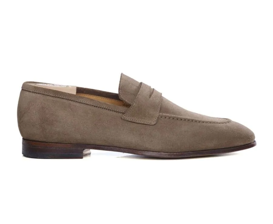 Cognac Suede penny loafers - BRIONE