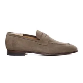 Cognac Suede penny loafers - BRIONE