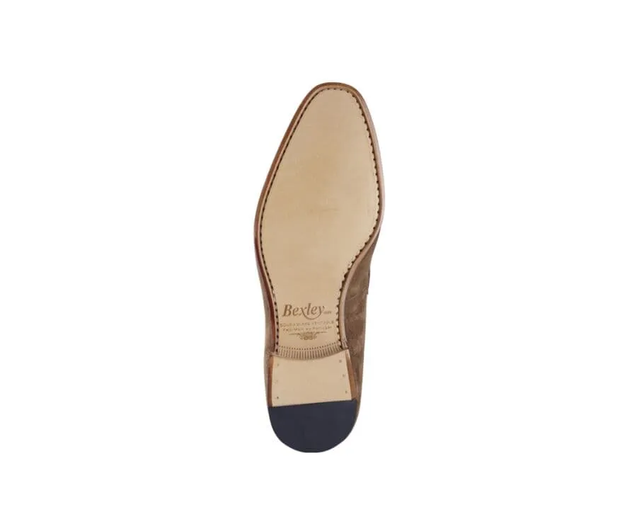 Cognac Suede penny loafers - BRIONE