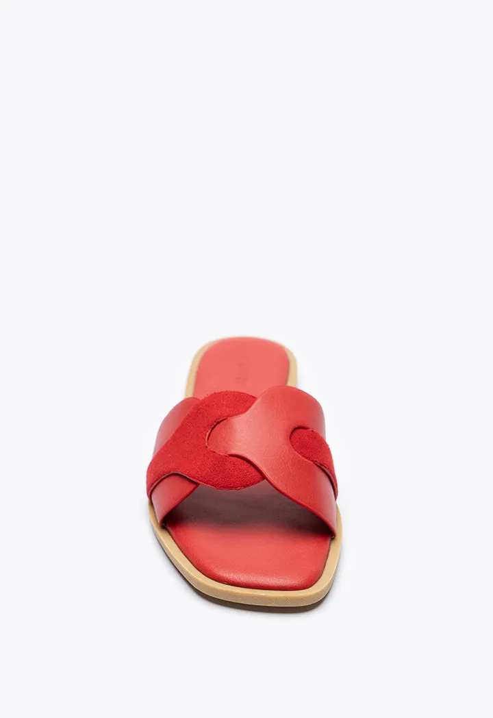 Contrast Vamp Slip On Sandals