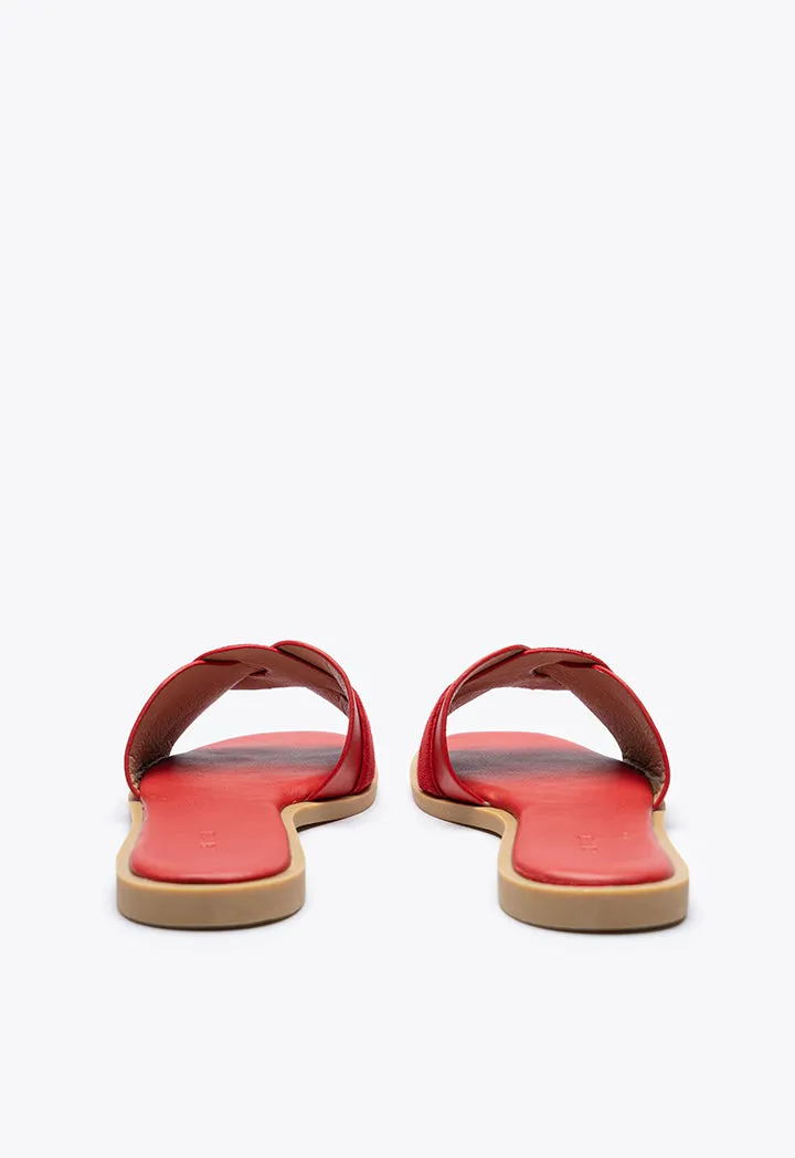 Contrast Vamp Slip On Sandals