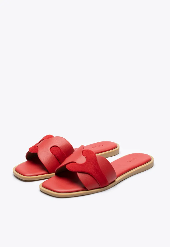 Contrast Vamp Slip On Sandals