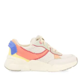 Courgent girls white sneakers with multicoloured details