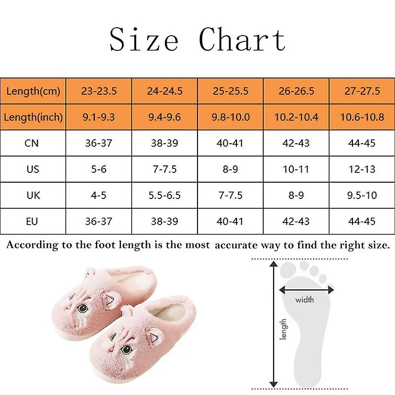 Cute Cat Slippers Fluffy Furry Women Home Platform Slippers Men Winter Plush Slides Indoor Fuzzy Slippers Lovely Cotton Shoes