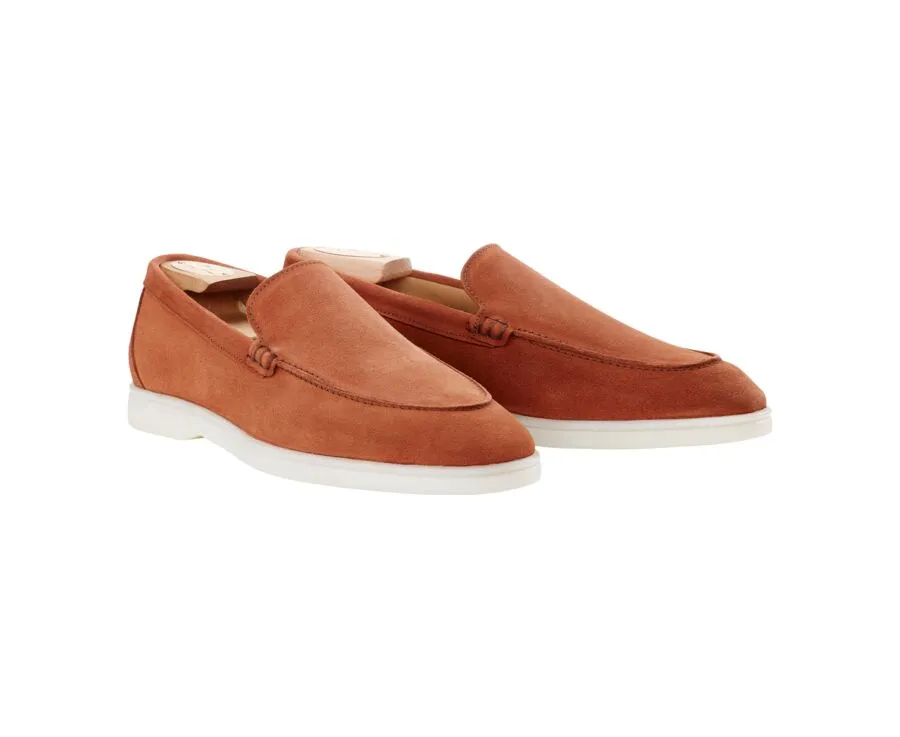 Dark Coral Suede Men's loafers - MANASOTA II