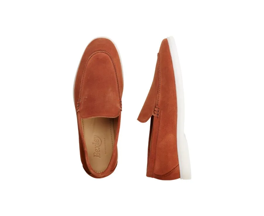 Dark Coral Suede Men's loafers - MANASOTA II