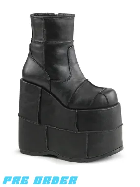 Demonia Stack-201 - Black Vegan Leather Pre Order