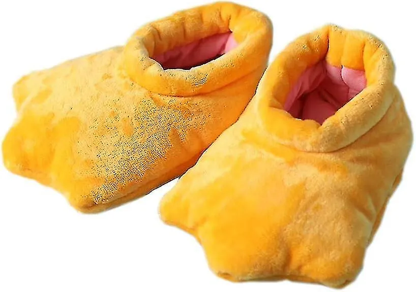 Duck Feet Slippers, Halloween Women Duck Slippers Winter, Cosplay Monster Paw Plush Slippers one size fits all Yellow