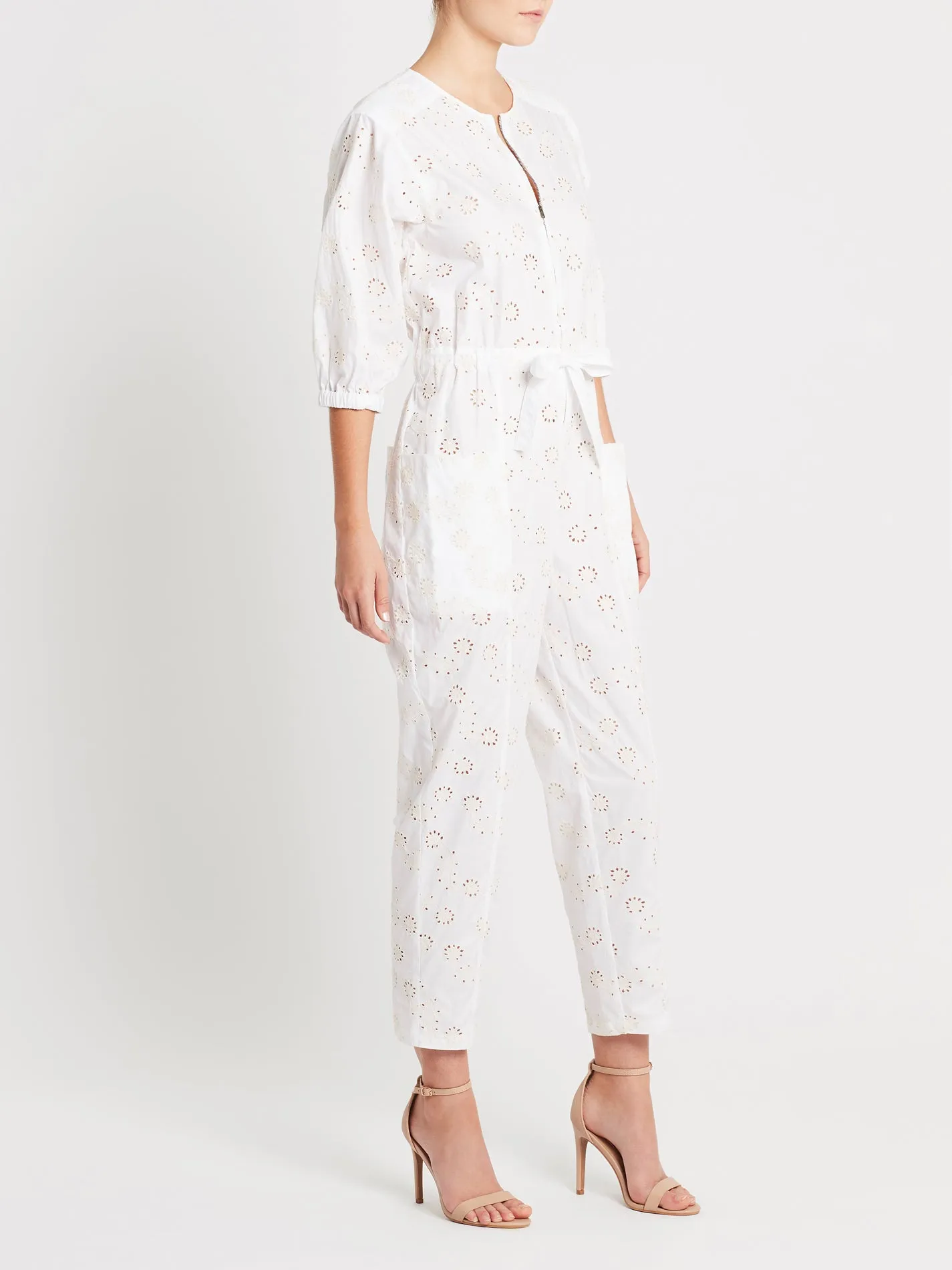 Eyelet Poplin Jumpsuit