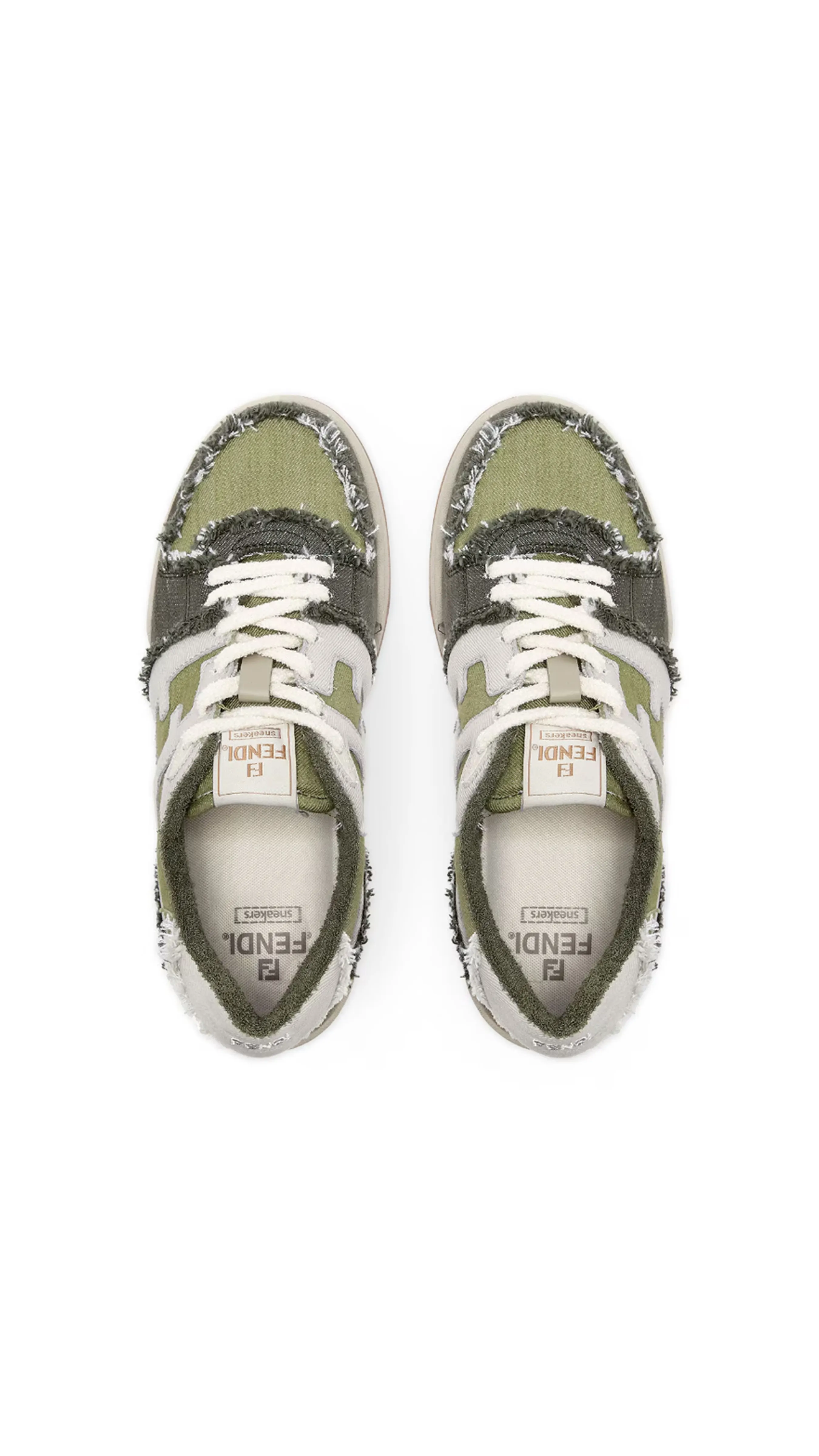 Fendi Green Denim Sneakers