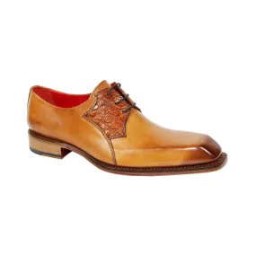 Fennix Tristan Men's Shoes Cognac Calf/Alligator Exotic Oxfords (FX1104)