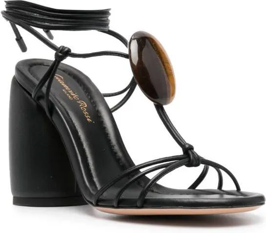 Gianvito Rossi stone-embellished lace-up sandals Black