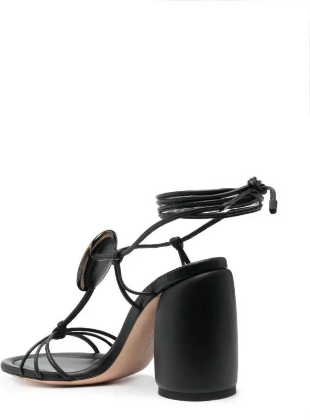 Gianvito Rossi stone-embellished lace-up sandals Black