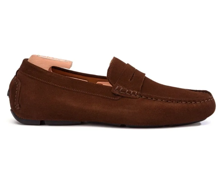 Havana Suede Men's Driving Moccasins - SEACREST II