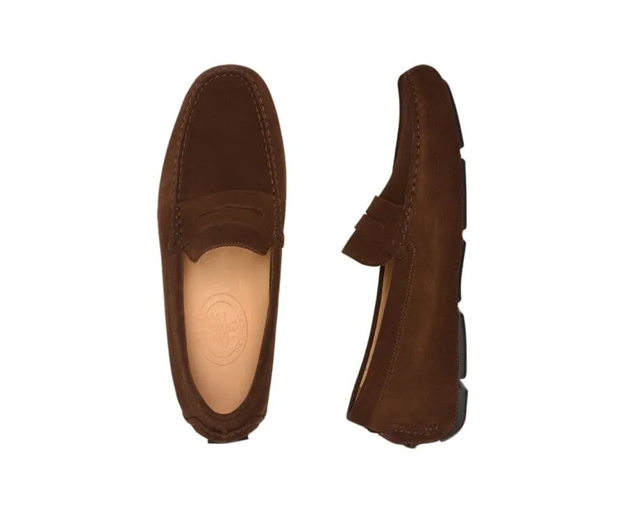 Havana Suede Men's Driving Moccasins - SEACREST II