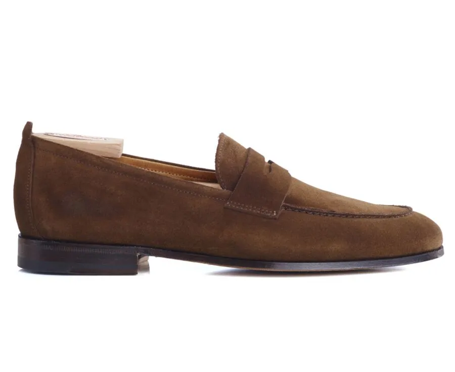 Havana Suede Men's penny loafers - CEVIO