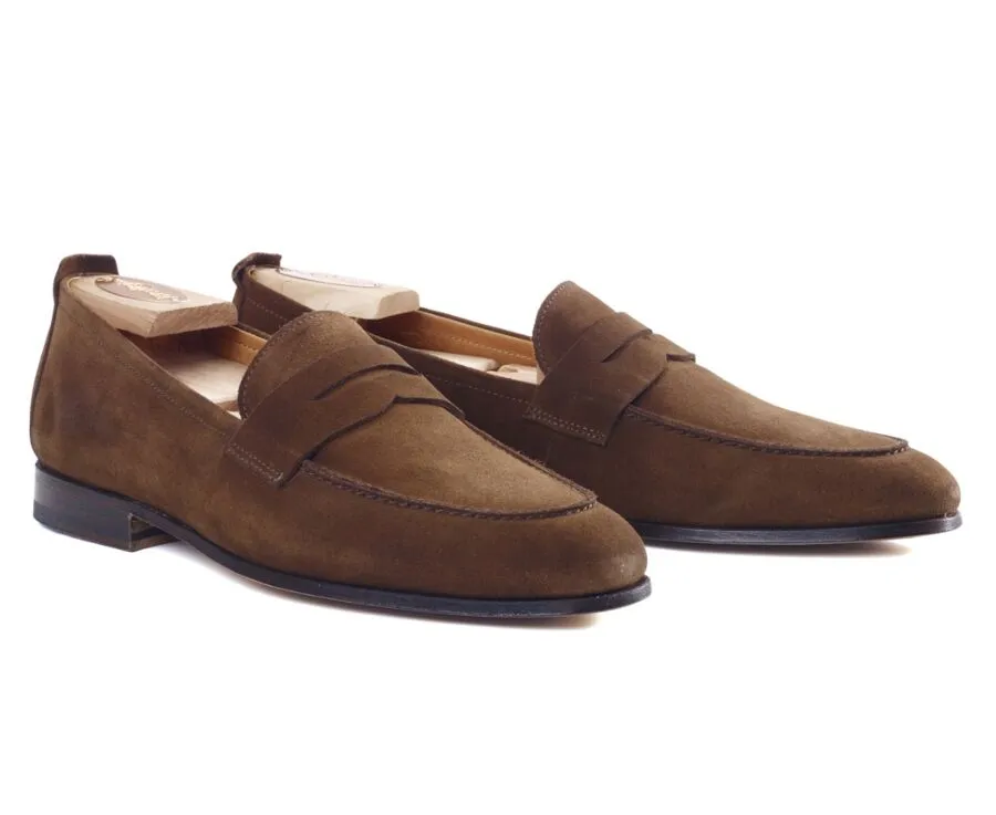 Havana Suede Men's penny loafers - CEVIO