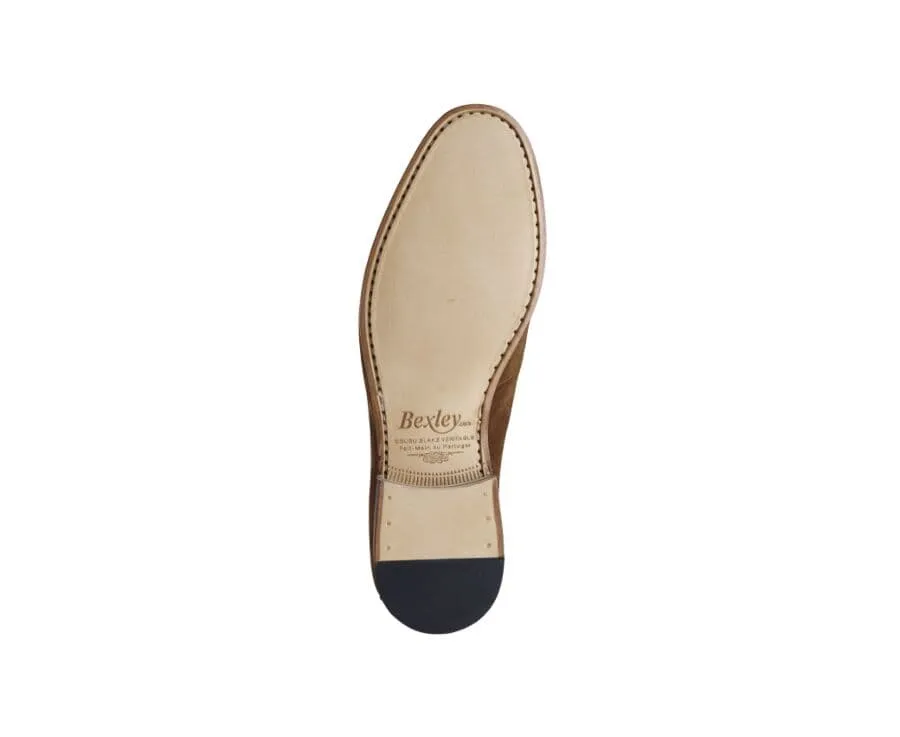 Havana Suede Men's penny loafers - CEVIO