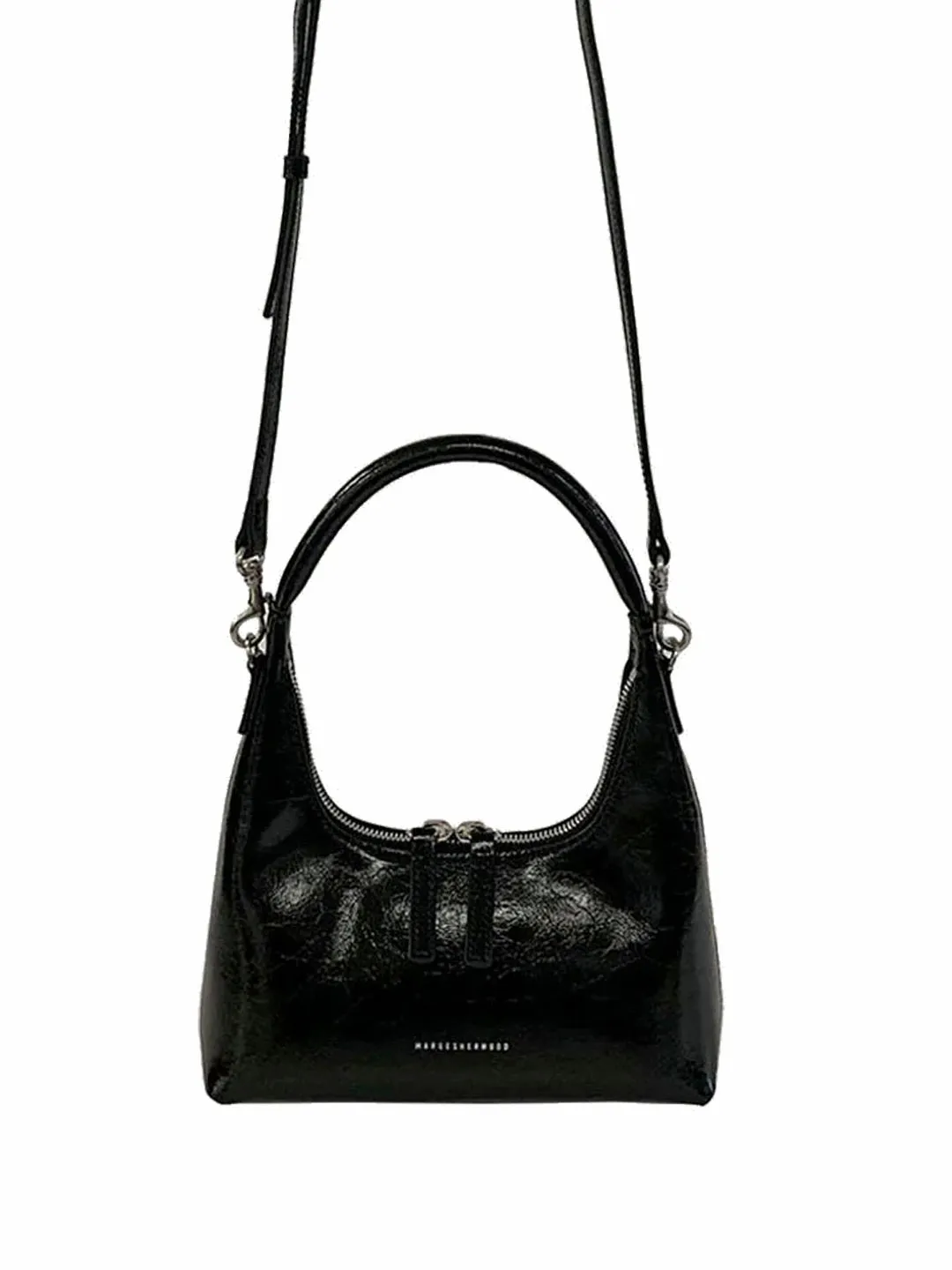 Hobo mini + strap black crinkle