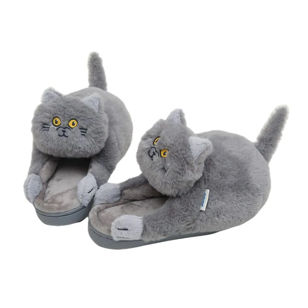 Hugger Cat Slippers for Women Comfortable Keep Warm Home Slippers for Living Room Office