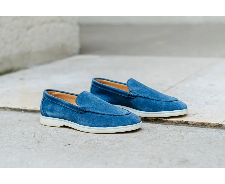 Indigo Blue Suede Men's loafers - MANASOTA II