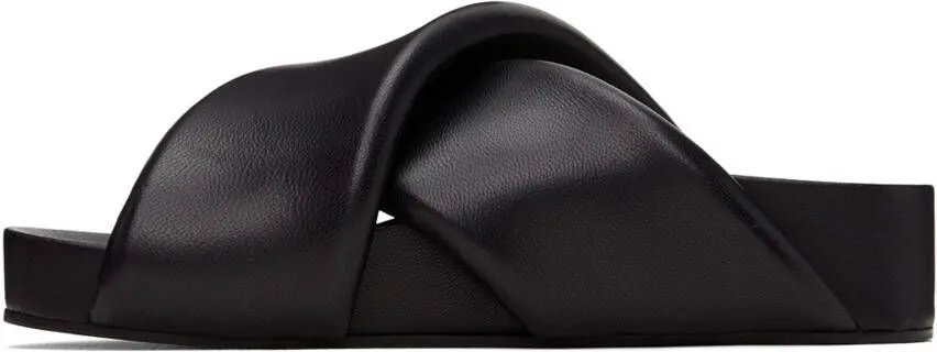 Jil Sander Black Oversized Wrapped Sandals