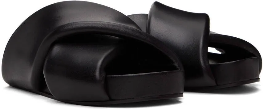 Jil Sander Black Oversized Wrapped Sandals