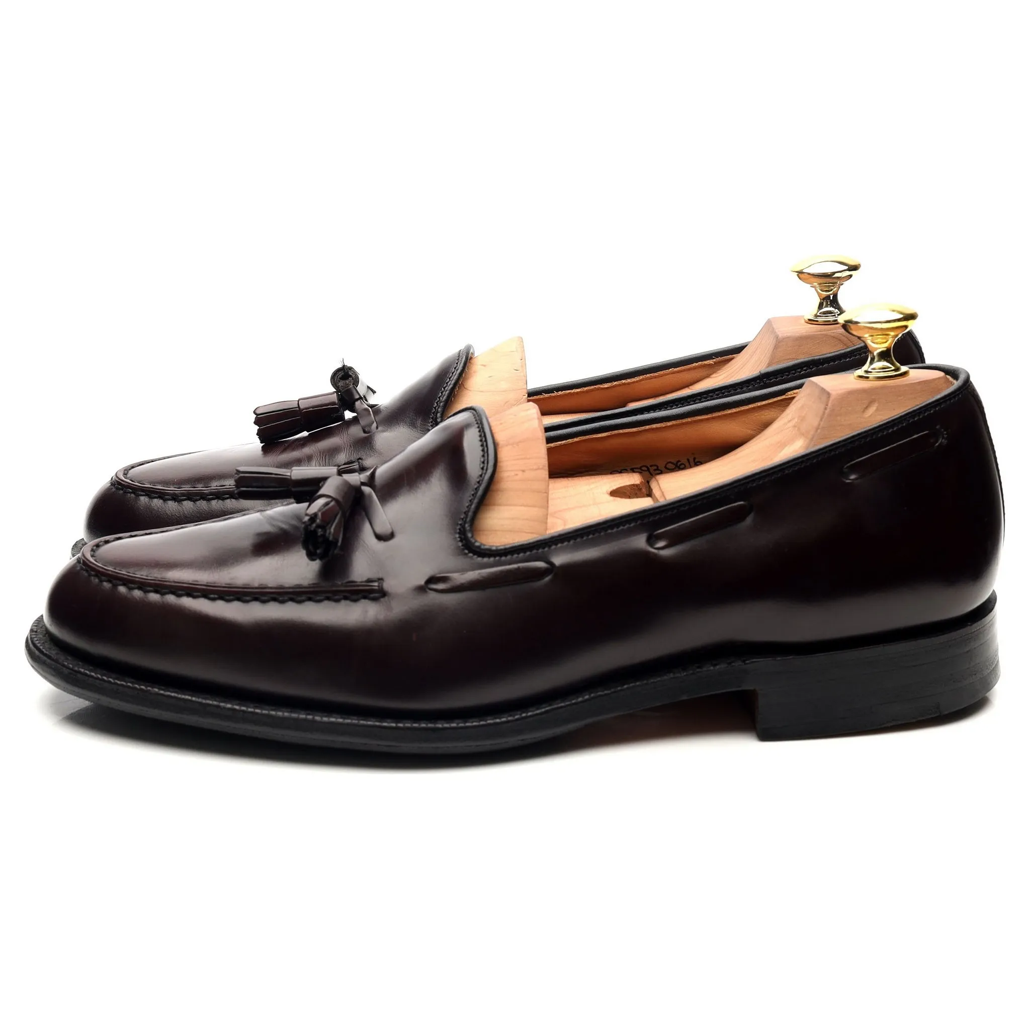 'Keats II' Burgundy Leather Tassel Loafers UK 8.5 F