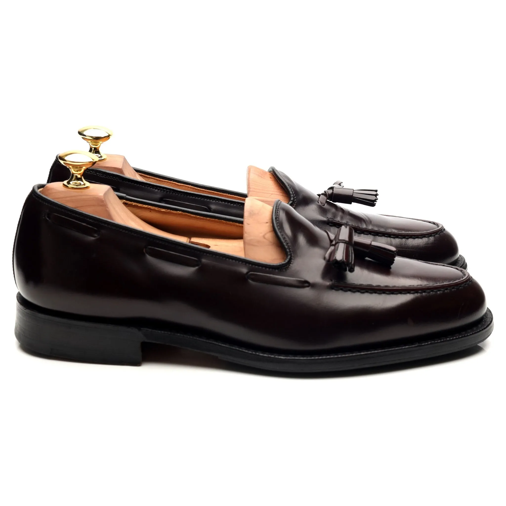 'Keats II' Burgundy Leather Tassel Loafers UK 8.5 F