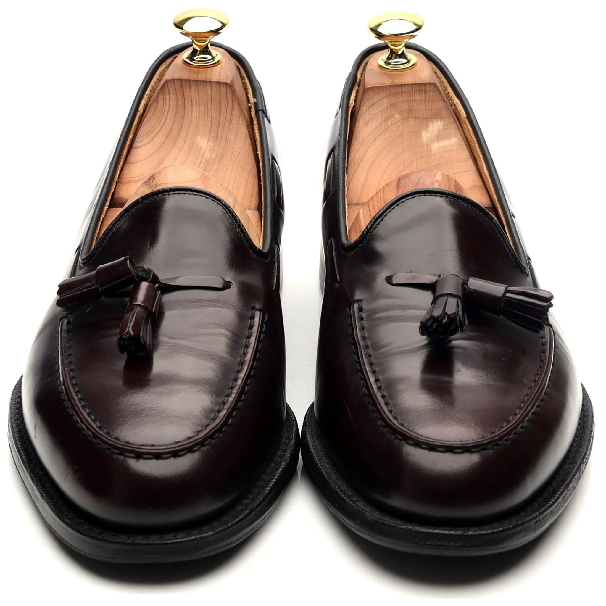 'Keats II' Burgundy Leather Tassel Loafers UK 8.5 F