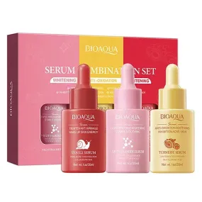 Kit x 3 de Sérums/Sueros Faciales: Nicotinamida, Cúrcuma y Baba de Caracol - BIOAQUA