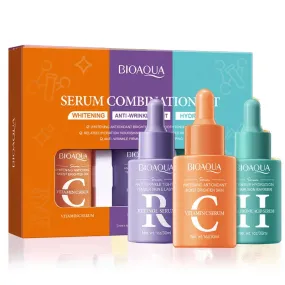 Kit x 3 de Sérums/Sueros Faciales: Retinol, Vitamina C y cido Hialurónico - BIOAQUA