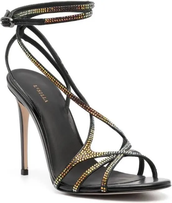 Le Silla Belen 105mm rhinestone-embellished sandals Black