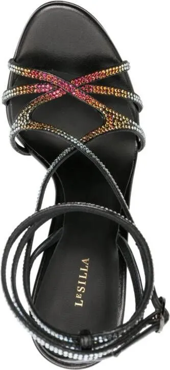 Le Silla Belen 105mm rhinestone-embellished sandals Black