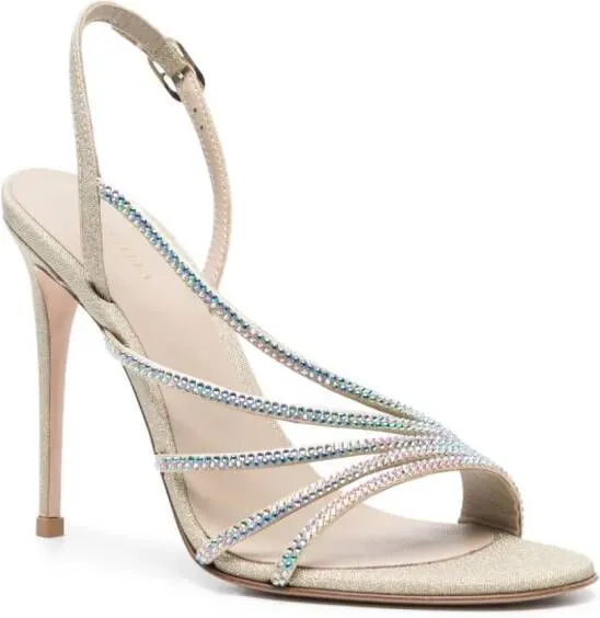 Le Silla Scarlet 105mm glitter sandals Gold