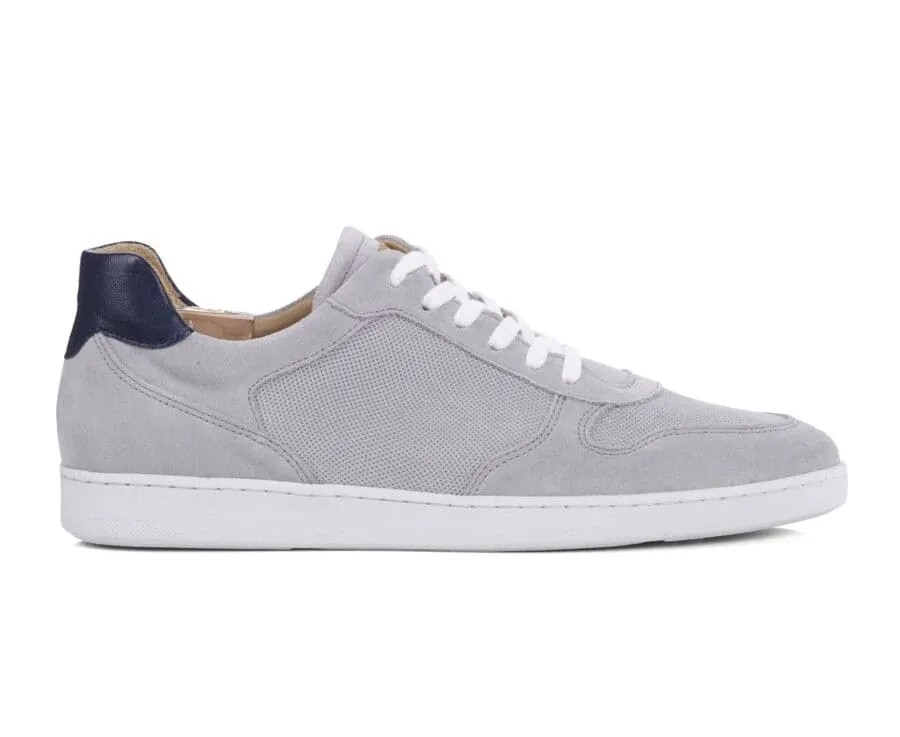 Light Grey Suede Trainers - BORONIA