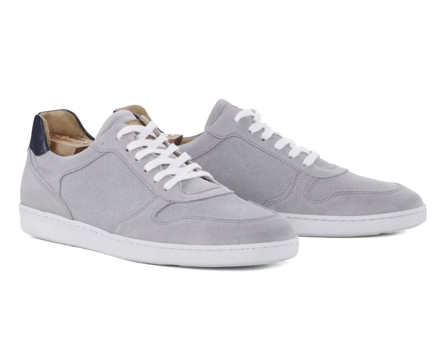 Light Grey Suede Trainers - BORONIA