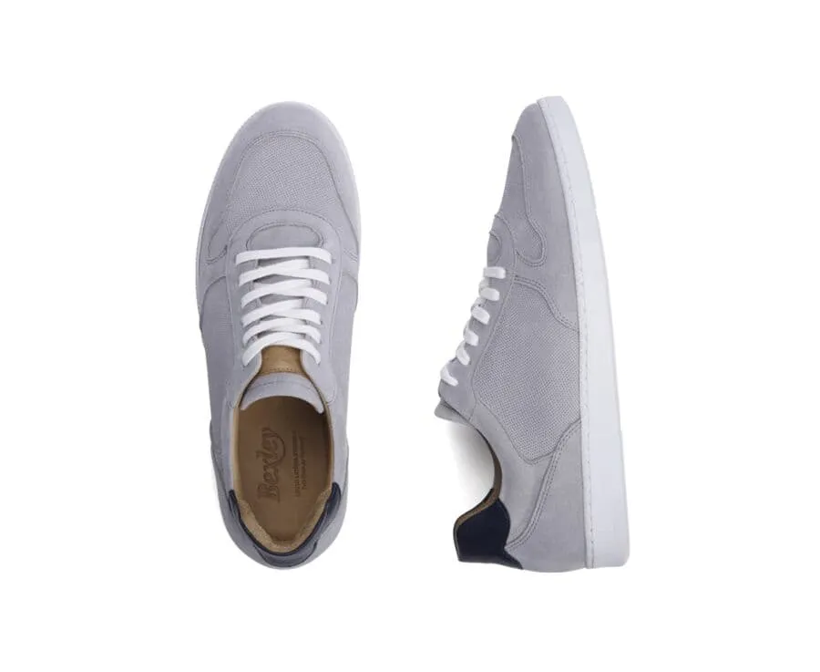 Light Grey Suede Trainers - BORONIA