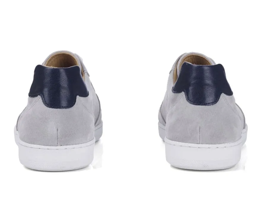 Light Grey Suede Trainers - BORONIA