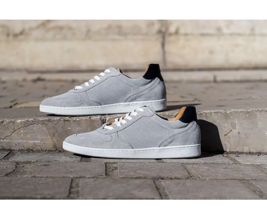 Light Grey Suede Trainers - BORONIA