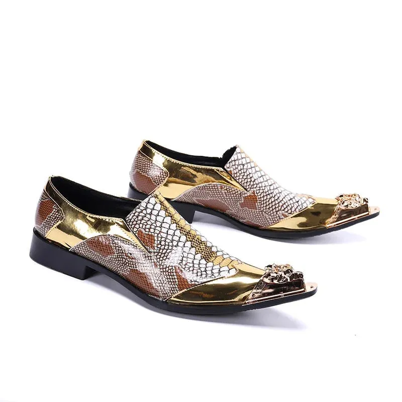 Luxury Men's Pointed Toe Slip-On Wedding Shoes