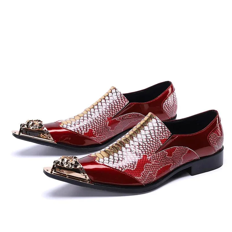 Luxury Men's Pointed Toe Slip-On Wedding Shoes